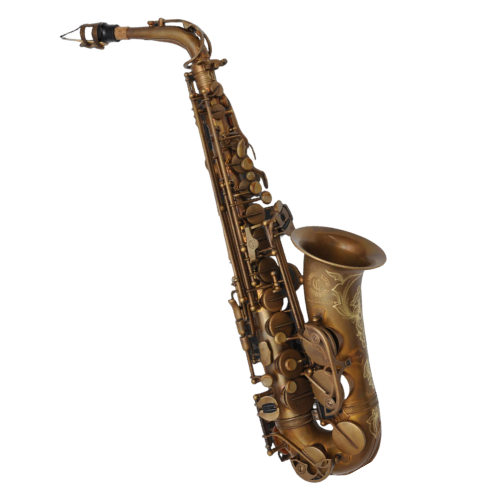 Saxofone Alto Cannonball AVR-BR Vintage Reborn The Brut com Campana One-Piece Hand-Hammered e Chaves Vintage-Inspired e Gravações Manuais