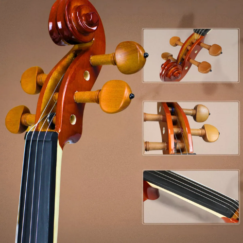 Violino Giannini GVL 4/4 Natural com Tampo Pinho Abeto Laminado Escala Ébano Case Térmico e Breu