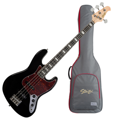 Contrabaixo Seizi Jazu JB-4 Black Gloss com Captadores Seizi Jutsu Alnico V SS Escala Purple Heart e Bag 10360487