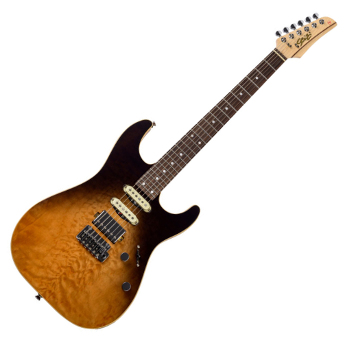 Guitarra Seizi Katana Hashira Cappuccino Maple com Captadores Seizi Jutsu Alnico V HSS Ponte Flutuante 2 Pivôs e Bag 10360737