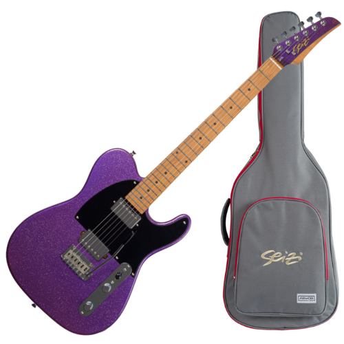 Guitarra Seizi Katana Kabuto TL Purple Sparkle com Captadores Seizi Jutsu Alnico V HH Ponte Flutuante 2 Pivôs e Bag 10361124