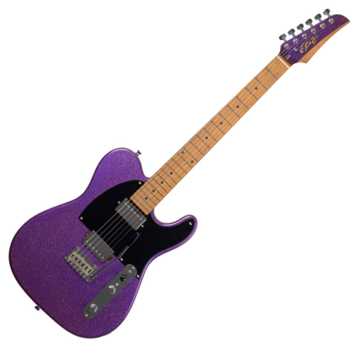 Guitarra Seizi Katana Kabuto TL Purple Sparkle com Captadores Seizi Jutsu Alnico V HH Ponte Flutuante 2 Pivôs e Bag 10361124