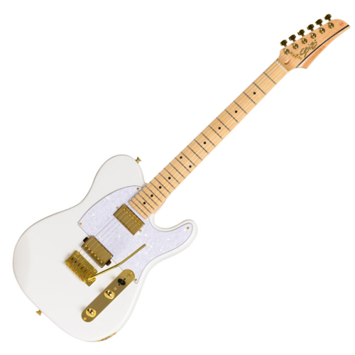 Guitarra Seizi Katana Kabuto TL White Gold com Captadores Seizi Jutsu Alnico V HH Ponte Flutuante 2 Pivôs e Bag 10360551