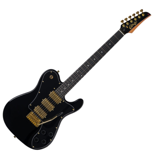 Guitarra Seizi Katana Kabuto Trinity Bruna Tsuruda Black Gold com Captadores Seizi Jutsu Alnico V HHH Ponte Flutuante 2 Pivôs e Bag 10361122