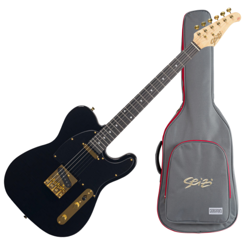 Guitarra Seizi Vintage Saitama TL Black Gold com Captadores Seizi Jutsu Alnico V SS Ponte Vintage e Bag 10360759