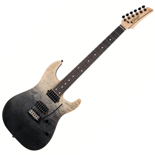 Guitarra Seizi Katana Shadow Twilight Black com Captadores Seizi Jutsu Alnico V HH Ponte Flutuante 2 Pivôs e Bag 10361246