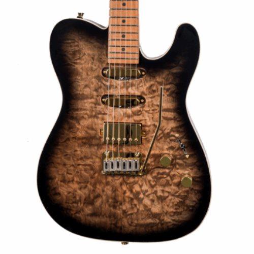 Guitarra Seizi Katana Sakura HSS Quilted Black com Captadores