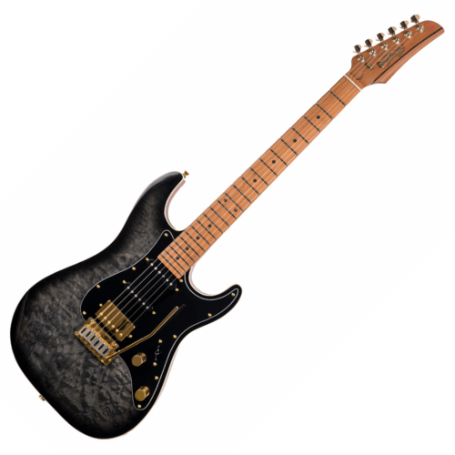 Guitarra Seizi Katana Musashi Plus Quilted Black Gold com