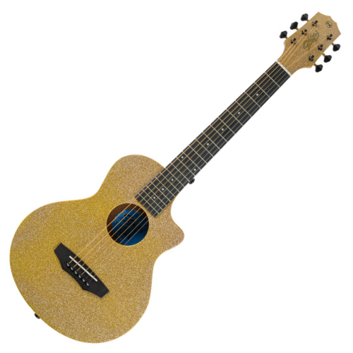 Violão Acústico Seizi Fun Panda Aço Desert Gold Sparkle com Madeira Sapele Laminado e Bag 10360976