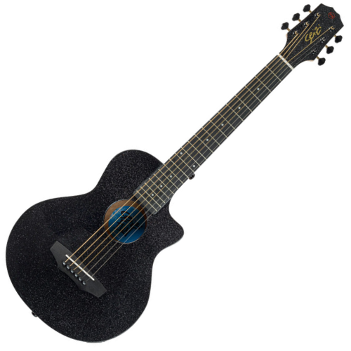 Violão Acústico Seizi Fun Panda Aço Midnight Black Sparkle com Madeira Sapele Laminado e Bag 10360982