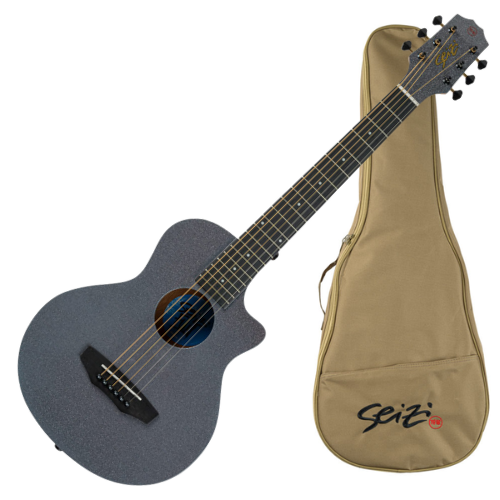 Violão Acústico Seizi Fun Panda Aço Space Grey Sparkle com Madeira Sapele Laminado e Bag 10360980