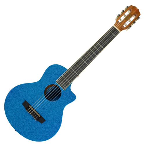 Violão Acústico Seizi Fun Panda Nylon Royal Blue Sparkle com Cordas de Nylon, Madeira Sapele Laminado e Bag 10360968