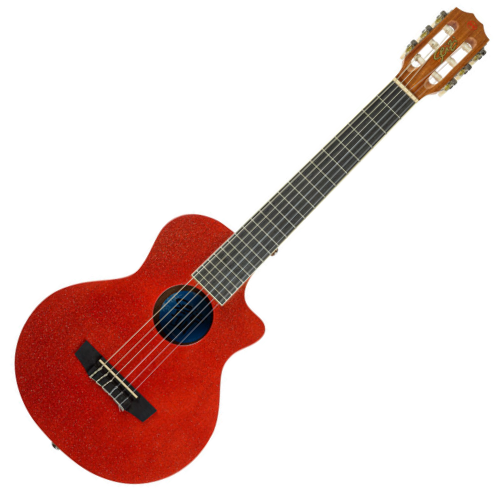 Violão Acústico Seizi Fun Panda Nylon Lava Red Sparkle com Madeira Sapele Laminado e Bag 10360962
