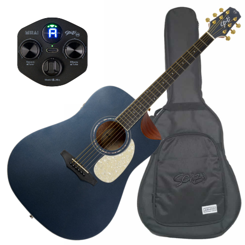 Violão Eletroacústico Seizi Akira Mirai Black Chameleon Marcelo Carvalho com Captador Seizi Mirai Cordas de Aço Madeira Mahogany Laminado e Bag 10361034