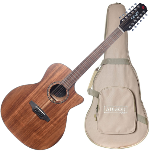 Violão Eletroacústico Seizi Supreme Ryu Cutaway 12 Cordas Koa Satin com Tampo Koa Sólido Pré Fishman Sonitone e Bag Armor 10360698