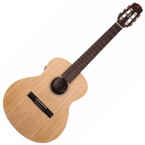 Violão Eletroacústico Seizi Originals Mini Ryu Nylon Mirai Spruce Natural com Captador Seizi Mirai Recarregável Cordas de Nylon Madeira Mahogany Laminado e Bag 10360924