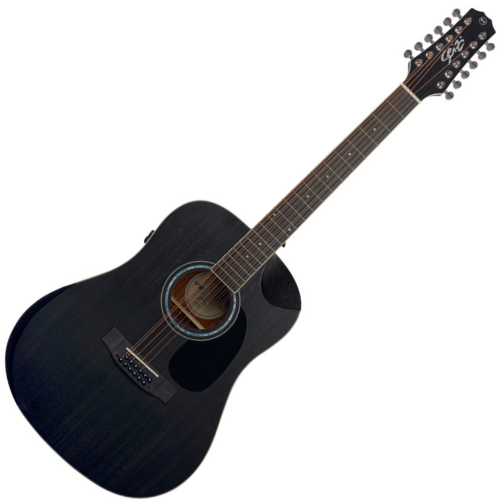 Violão Eletroacústico Seizi Neo Akira Half Cutaway Mirai 12 Open Pore Black com Captador Seizi Mirai Cordas de Aço Madeira Mogno Laminado e Bag 10360771