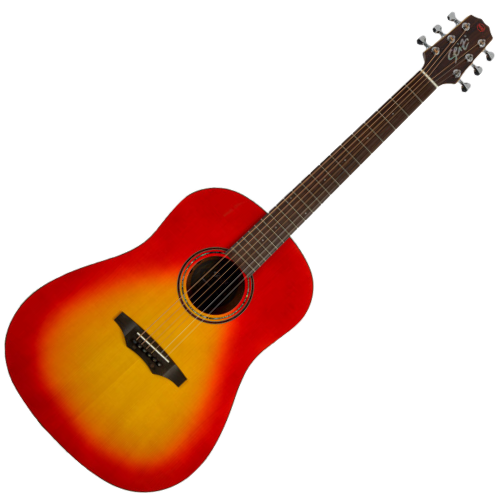 Violão Eletroacústico Seizi Supreme Okami Cherry Burst com Tampo Spruce Sólido Pré Fishman Sonitone e Bag Armor 10361101