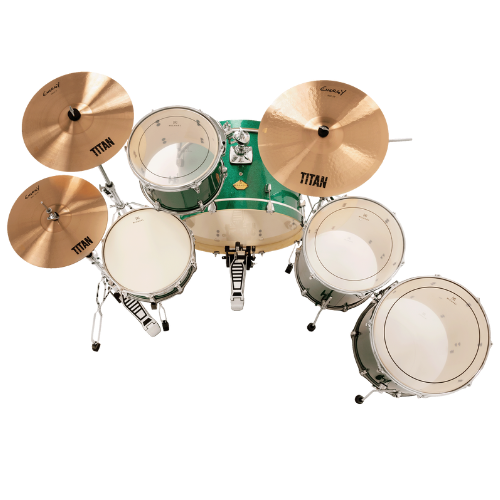 Bateria Acústica Michael Legacy DML424 Sparkle Green SGR Shell Pack com Casco em Poplar e Acabamento em Celuloide