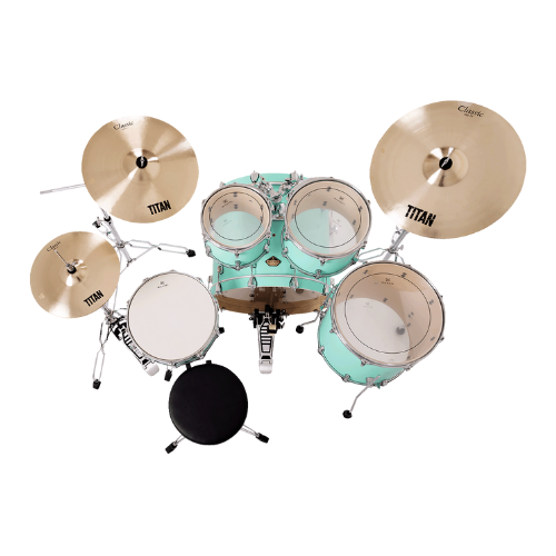 Bateria Acústica Michael Legacy Birch DMB522 Vintage Green VGR Shell Pack com Casco Híbrido em Birch e Poplar e Acabamento em Celuloide