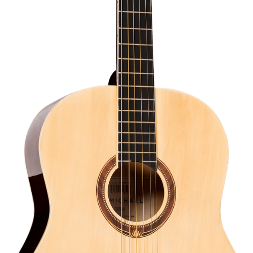 Violão Acústico Michael Go Play VM15S Preto com Tensor Dual-Action Tarraxas Douradas Encordoamento Aço e Acabamento Brilhante