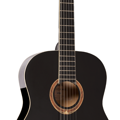 Violão Acústico Michael Go Play VM15NY Black com Tensor Dual-Action Tarraxas Douradas Encordoamento Nylon e Acabamento Brilhante