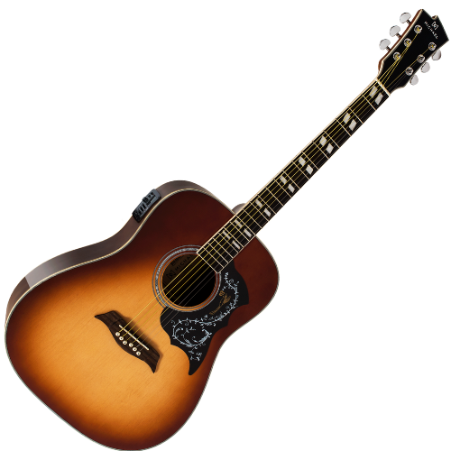 Violão Eletroacústico Michael Galaxy VM925DT Natural com Tampo Spruce Pré Michael 4 Bandas Tarraxas Douradas Encordoamento Aço e Acabamento Diferenciado