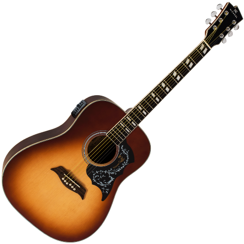 Violão Eletroacústico Michael Galaxy VM925DT SS (Sunburst Satin) com Tampo Spruce Pré Michael 4 Bandas Tarraxas Douradas Encordoamento Aço e Acabamento Diferenciado