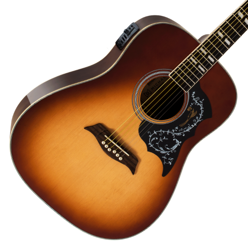 Violão Eletroacústico Michael Galaxy VM925DT SS (Sunburst Satin) com Tampo Spruce Pré Michael 4 Bandas Tarraxas Douradas Encordoamento Aço e Acabamento Diferenciado