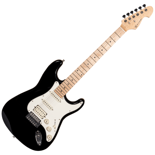 Guitarra Michael Power Advanced GM237N Metallic Black MBK com Captadores Humbucker e Single Coil Tarraxas Blindadas e Ponte Tremolo