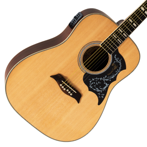 Violão Eletroacústico Michael Galaxy VM925DT ST (Natural Satin) com Tampo Spruce Pré Michael 4 Bandas Tarraxas Douradas Encordoamento Aço e Acabamento Diferenciado