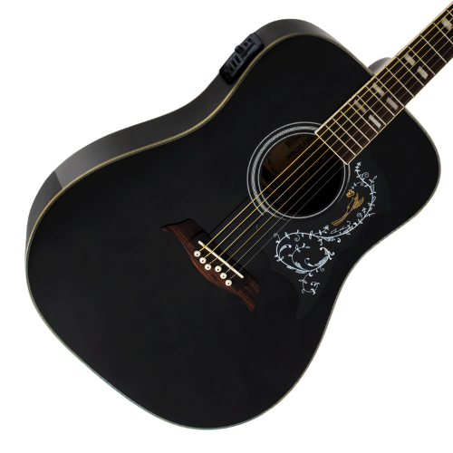 Violão Eletroacústico Michael Galaxy VM925DT BK Black com Tampo Spruce Pré Michael 4 Bandas Tarraxas Douradas Encordoamento Aço