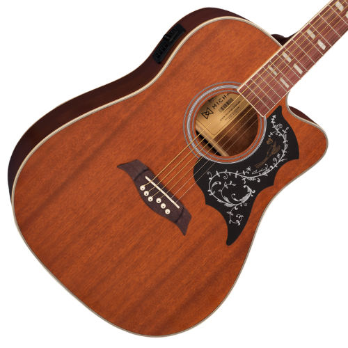 Violão Eletroacústico Michael Galaxy VM925DTC MH (Mahogany) com Tampo Spruce Pré Michael 4 Bandas Tarraxas Douradas Encordoamento Aço e Acabamento Diferenciado