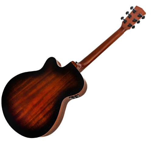 Violão Eletroacústico Michael Enigma VME620 TB (Tobacco Burst) com Tampo Spruce Pré Michael Cleverly Tarraxas Matte Black Die Cast Encordoamento Aço e Acabamento Open Pore