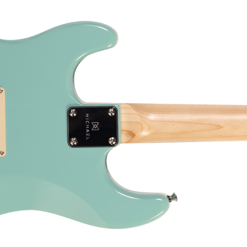Guitarra Michael GM227N AB Antique Blue com Corpo Basswood Braço Maple Canadense e Captadores Single Coil SSS