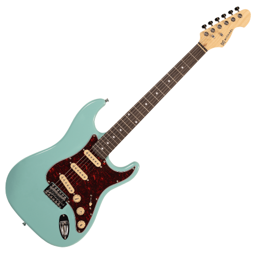 Guitarra Michael GM227N AB Antique Blue com Corpo Basswood Braço Maple Canadense e Captadores Single Coil SSS