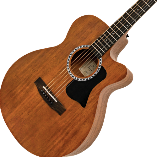 Violão Eletroacústico Michael Mysa VMM120 MH (Mahogany) com Tampo Mahogany Pré Michael Effex Tarraxas Matte Black Die Cast Encordoamento Aço e Acabamento Open Pore