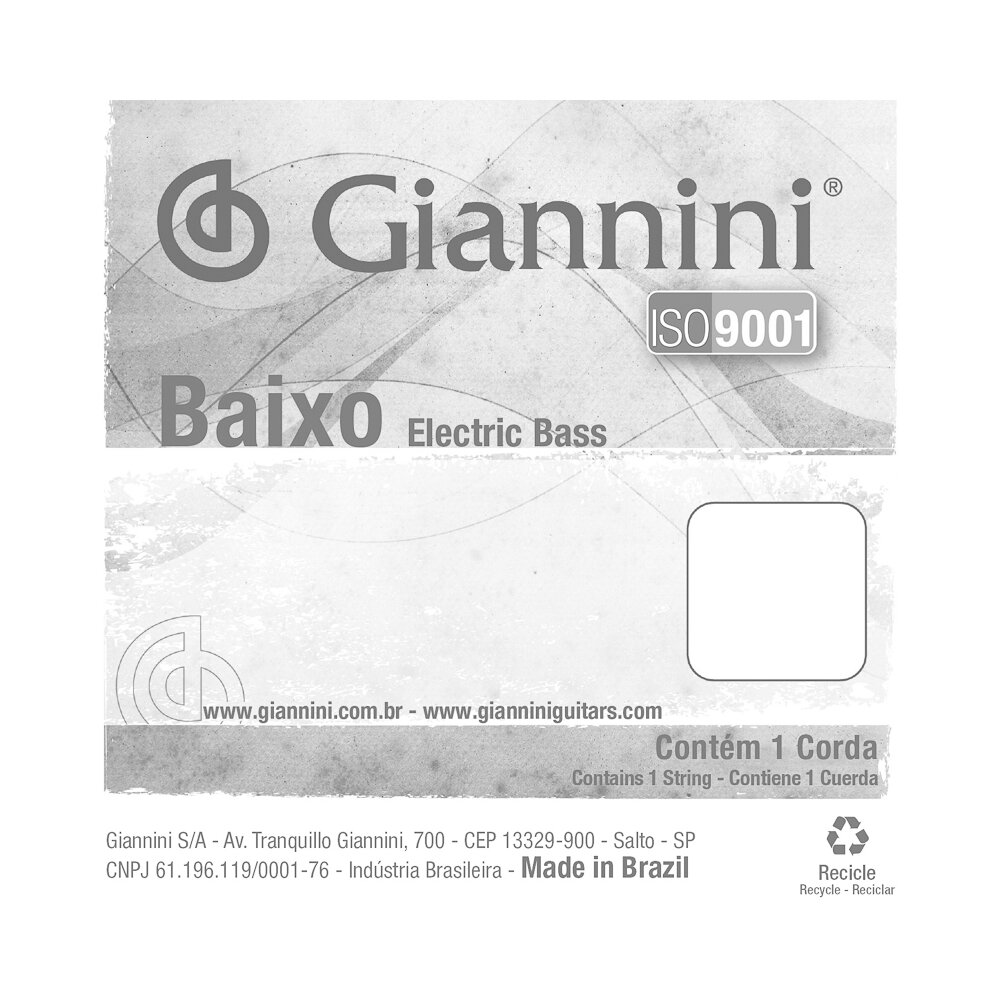Corda Avulsa Baixo 1 Giannini Nickel Round Wound GEEBRL5.1