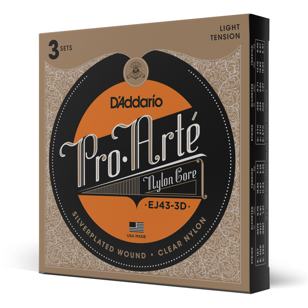 Encordoamento Nylon DAddario Nylon Core 3 Peças EJ43-3D