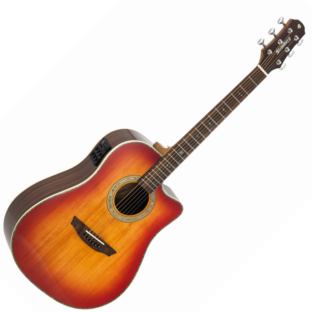 Violão Strinberg DD5SC Diamond Eletroacústico Folk Cherry Sunburst com Tampo Solid Spruce Pré Strinberg Tarraxas Die Cast Encordoamento Aço e Acabamento GlossHTML