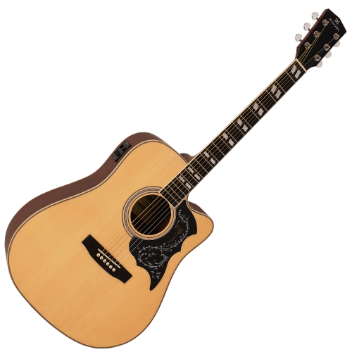 Violão Eletroacústico Michael Folk Freebird VMF440 ST (Satin) com Tampo Spruce Pré Michael Cleverly Tarraxas Die Cast Encordoamento Aço e Acabamento Acetinado
