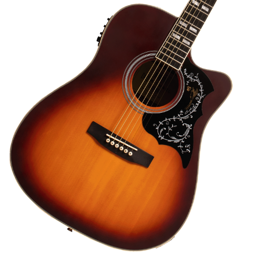 Violão Eletroacústico Michael Folk Freebird VMF430 SS (Sunburst) com Tampo Spruce Pré Michael Effex Tarraxas Die Cast Encordoamento Aço e Acabamento Brilhante