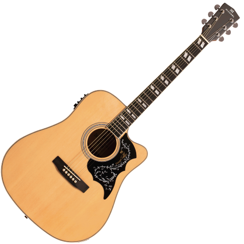 Violão Eletroacústico Michael Folk Freebird VMF430 ST (Satin) com Tampo Spruce Pré Michael Effex Tarraxas Die Cast Encordoamento Aço e Acabamento Acetinado