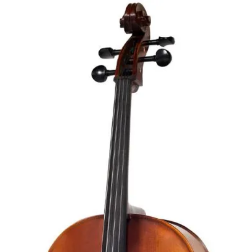 Violoncelo Michael VOM140 4/4 Avermelhado com Tampo Spruce Sólido Fundo Maple Sólido e Arco Crina Animal