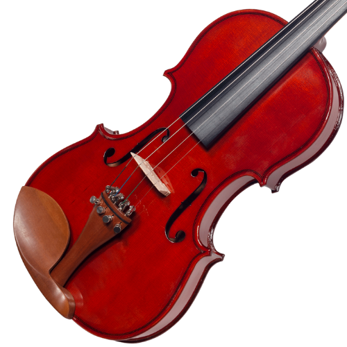 Violino de Arco Michael VNM136 3/4 Boxwood com Tampo Spruce Maciço Fundo Maple Espelho Ébano Microafinadores e Estojo Térmico