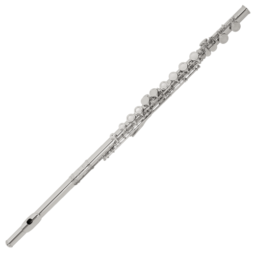 Flauta Transversal Michael WFLM33 Niquelada Bocais Reto Curvo Dual G Off Set Mi Mecânico Chaves Fechadas com Case