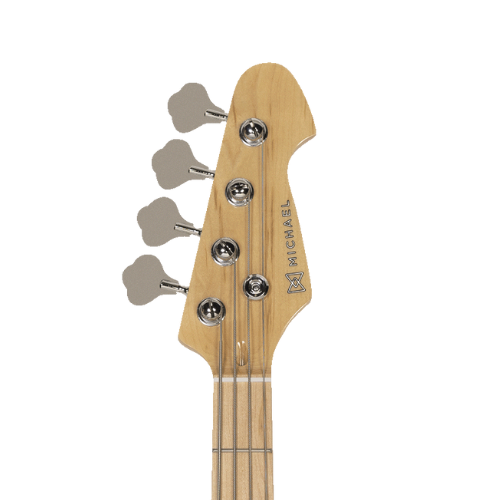 Contrabaixo Michael JB BM607N BK Black com Corpo Basswood Captadores Single Coil e Tarraxas Cromadas