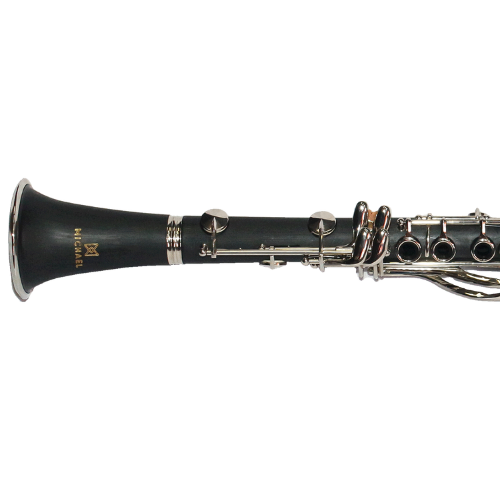Clarinete Michael WCLM51N Série Essence Si Bemol Bakelite 18 Chaves Prateadas Cortiça Natural Timbre Encorpado com Boquilha Case e Acessórios