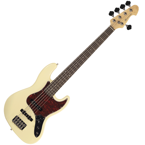Contrabaixo Michael JB BMJ500 5 Cordas CR Cream com Corpo Basswood Captadores Single Coil e Tarraxas Cromadas