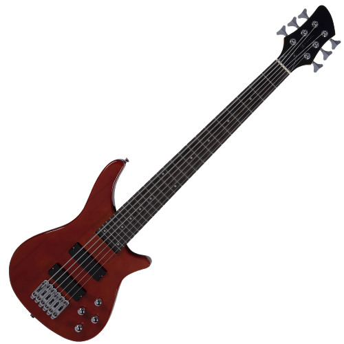 Contrabaixo Michael BM516N 6 Cordas TB Tobacco com Corpo Basswood Captadores Humbucker Soap-Bar Ativos e Tarraxas Cromadas Blindadas